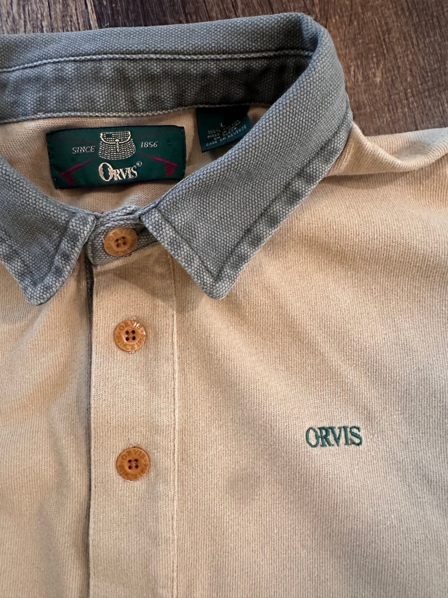 Vintage Orvis Rugby Longsleeve (L) Embroidered Logo