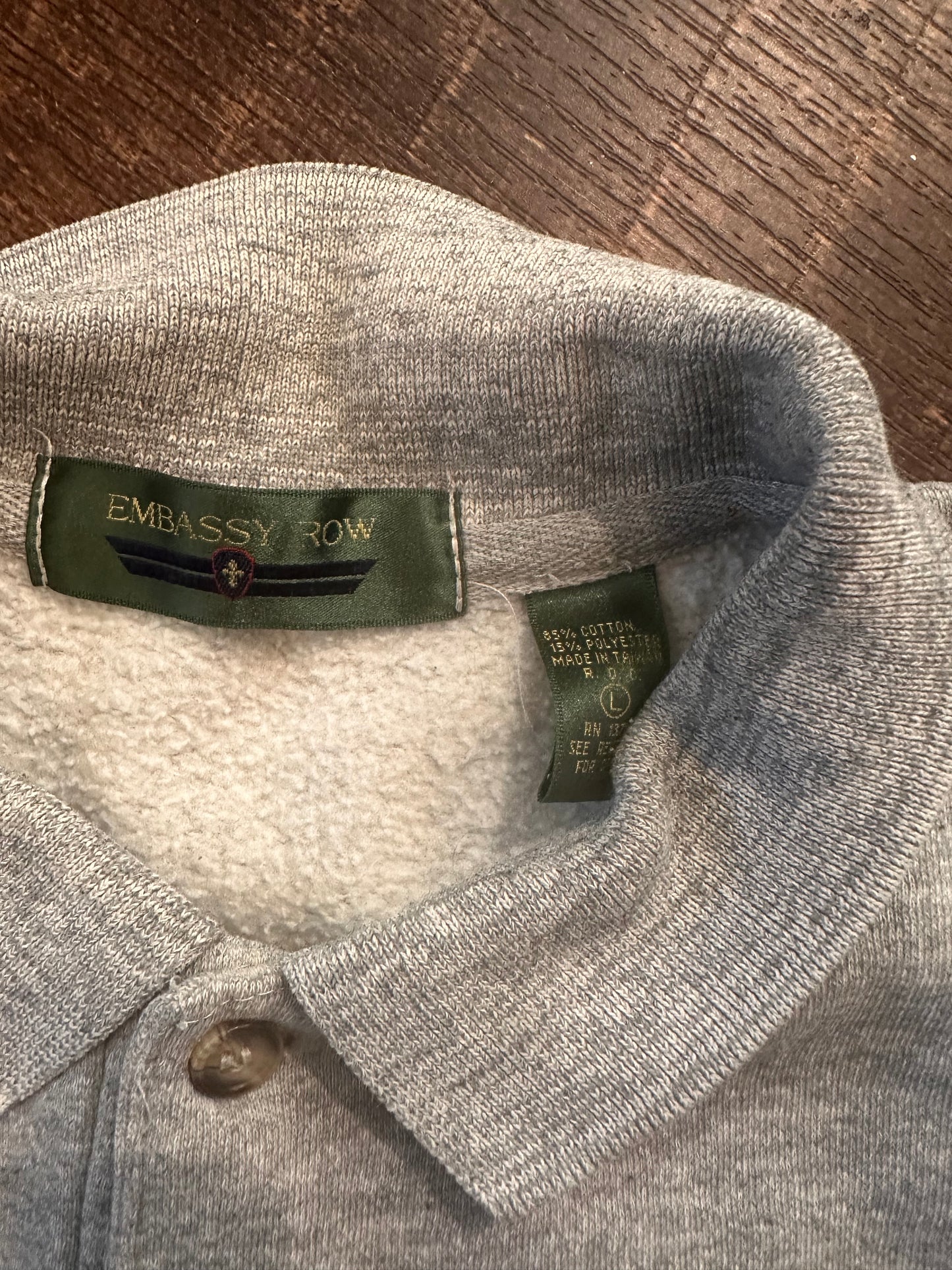 Vintage Embassy Row Polo Sweatshirt (L) Embroidered Fly Fishing French
