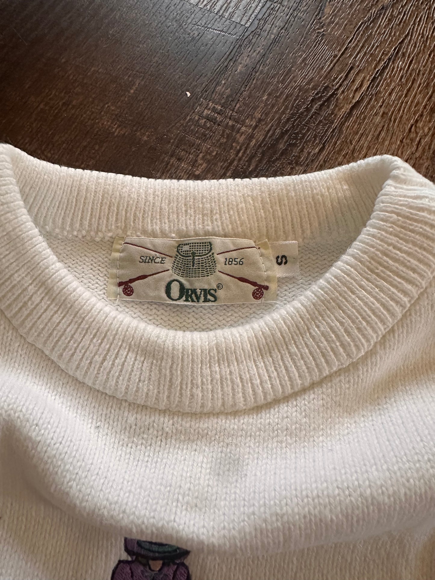 Vintage Orvis Sweater (S) Lady Golfers - White