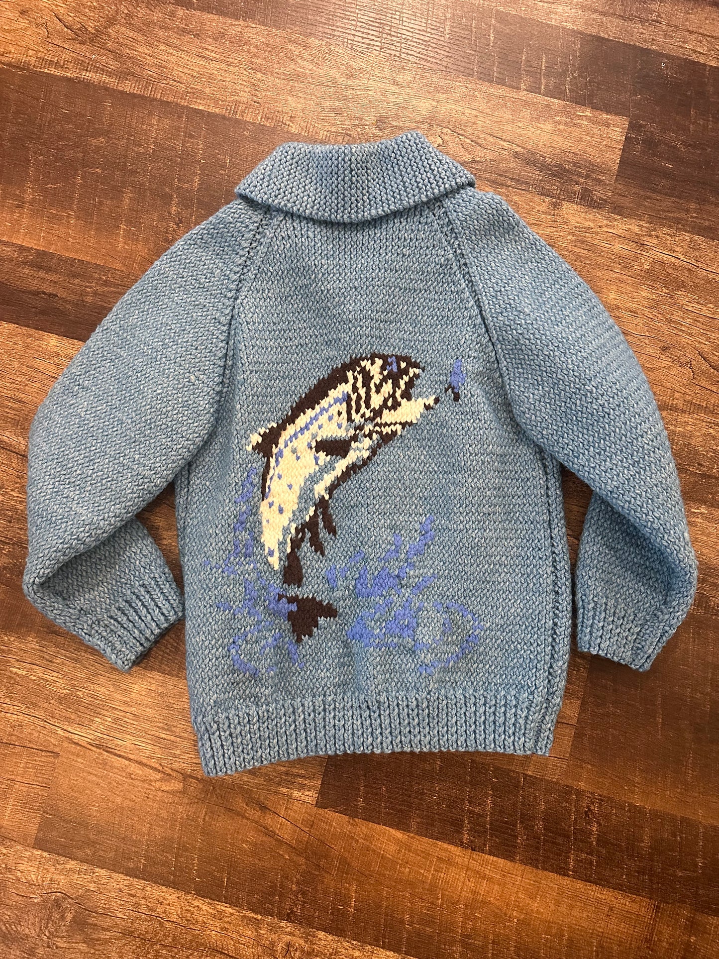 Vintage 60s Cowichan Trout Sweater (L?) Check msmt