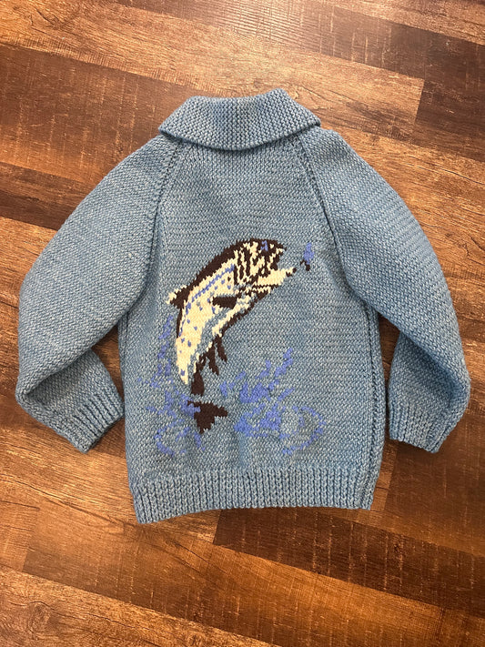 Vintage 60s Cowichan Trout Sweater (L?) Check msmt
