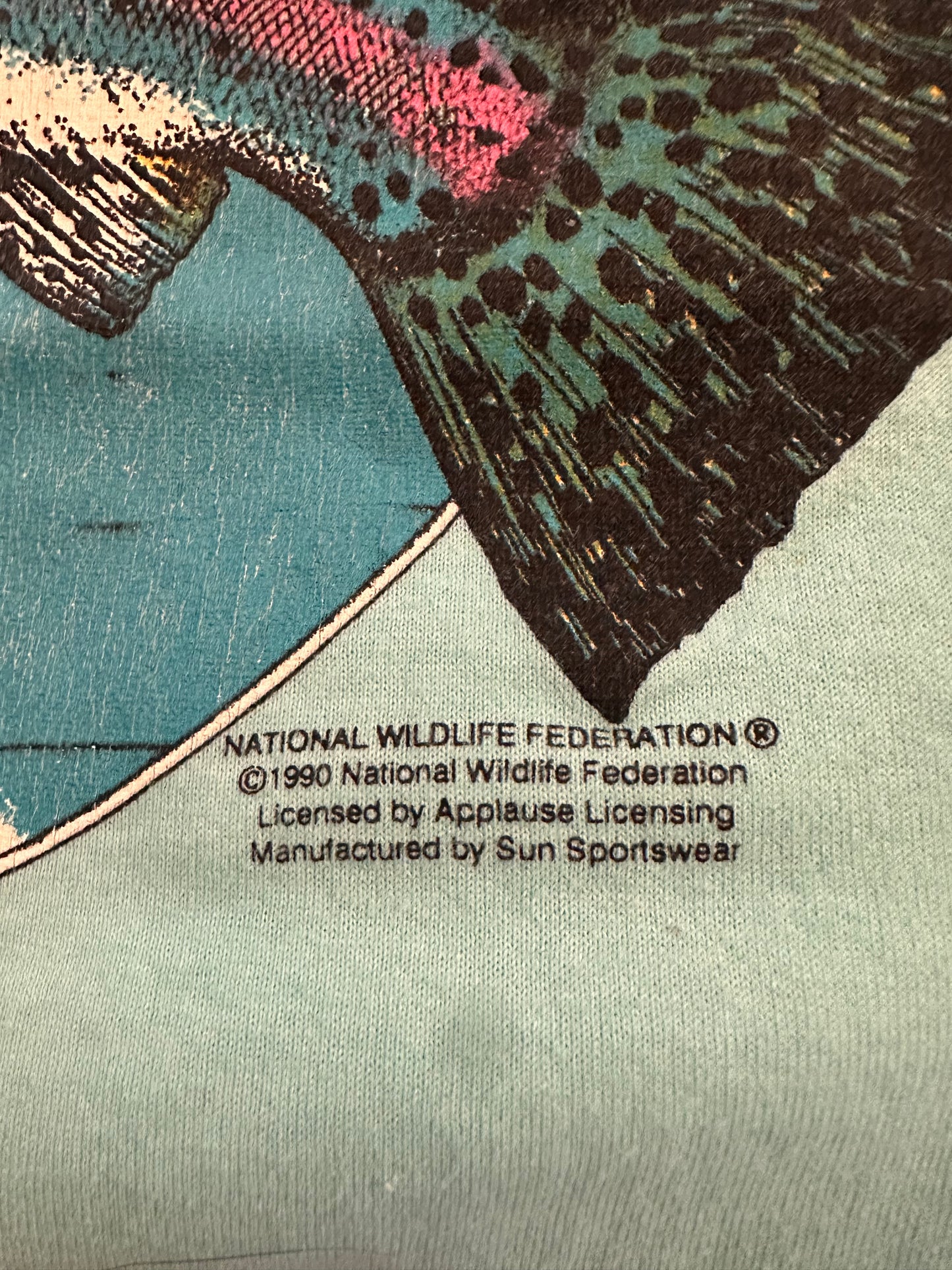 Vintage 1990 Sun Sportswear T (M) Trout Cove Catch & Release - Blue / Turquoise