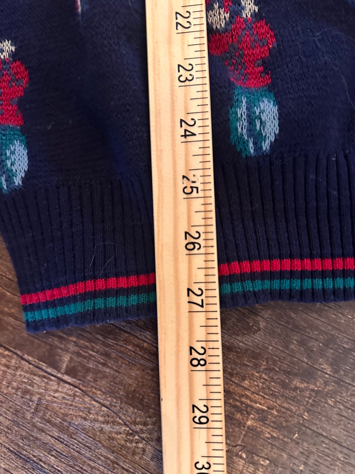 Vintage Orvis Knit Sweater (L) Golfer Motif - Navy