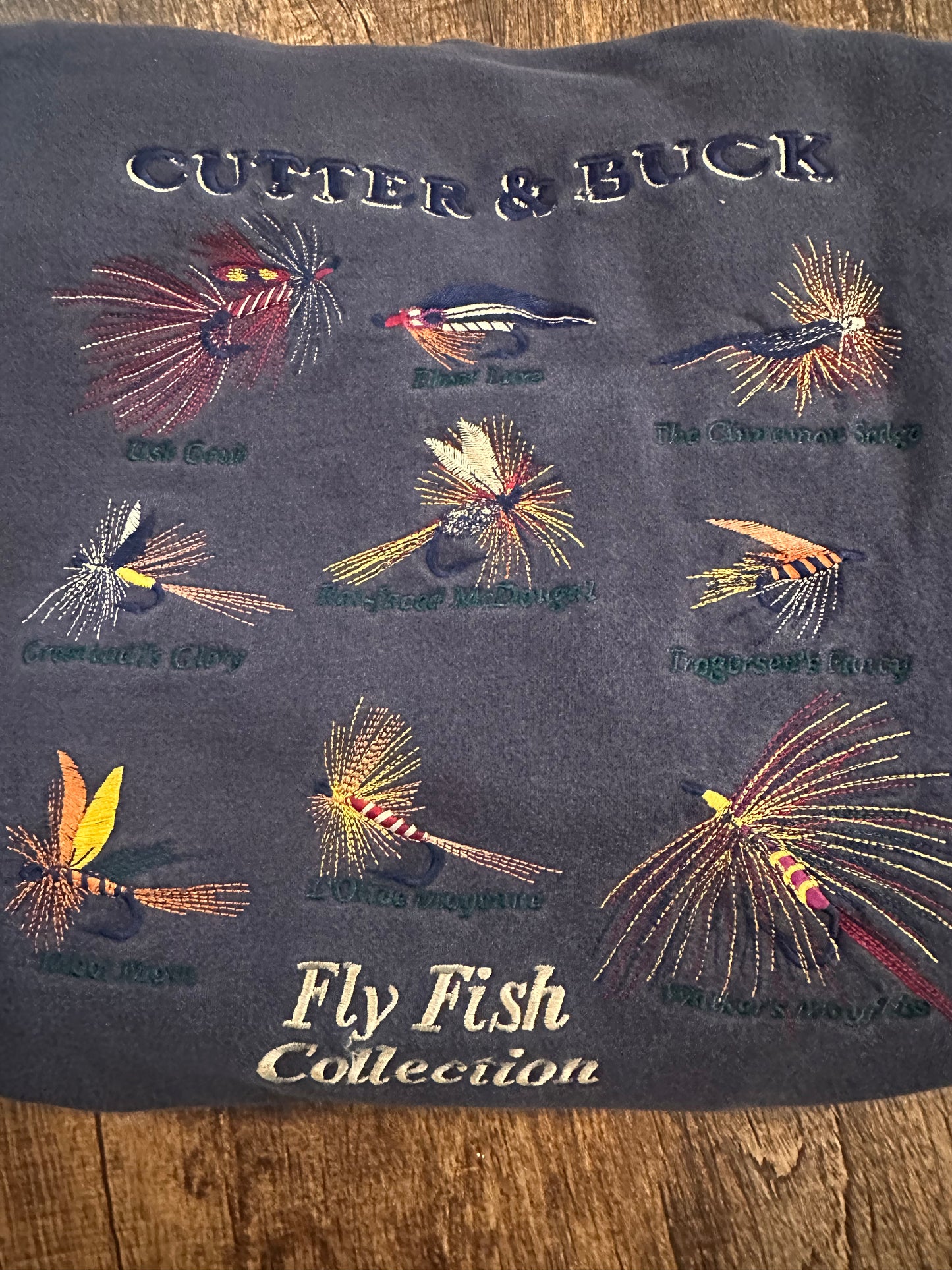 Cutter & Buck Crewneck (XXL) Embroidered Fly Fish Collection