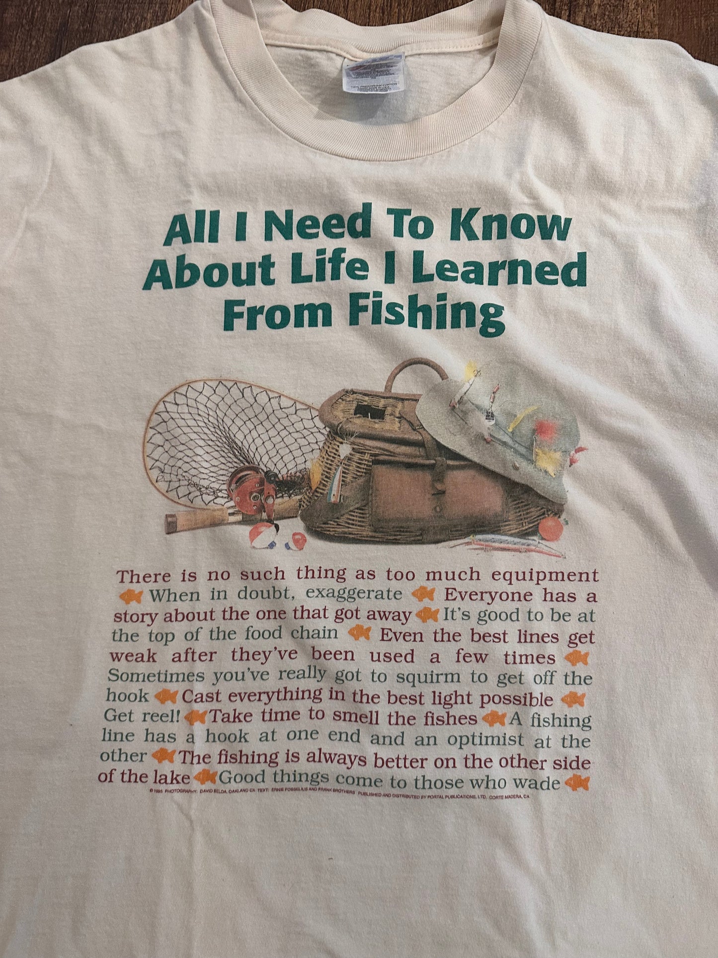 Vintage Hanes T (XL) I Learned from Fishing - White