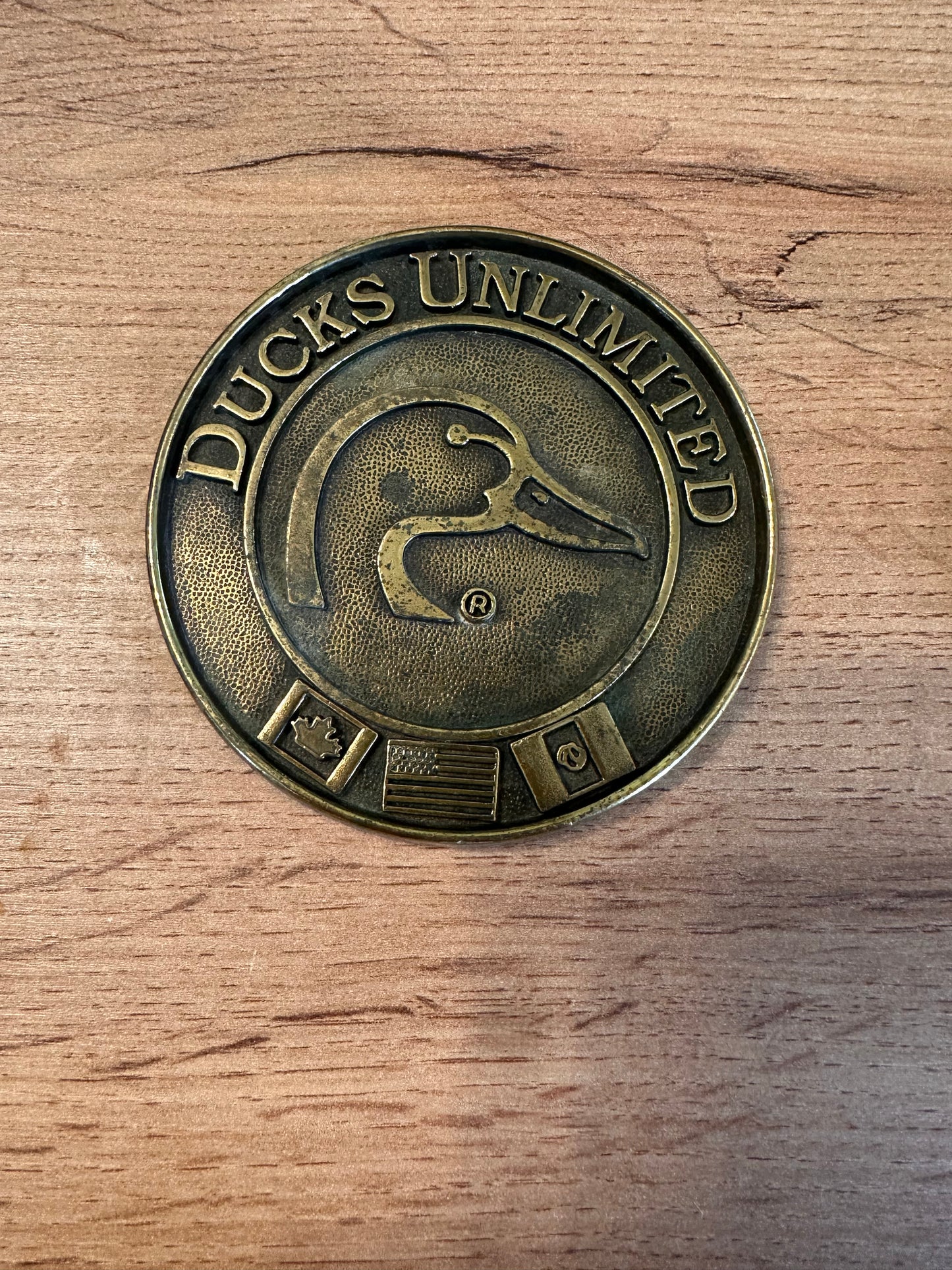 Vintage Ducks Unlimited Heavy Brass Coasters