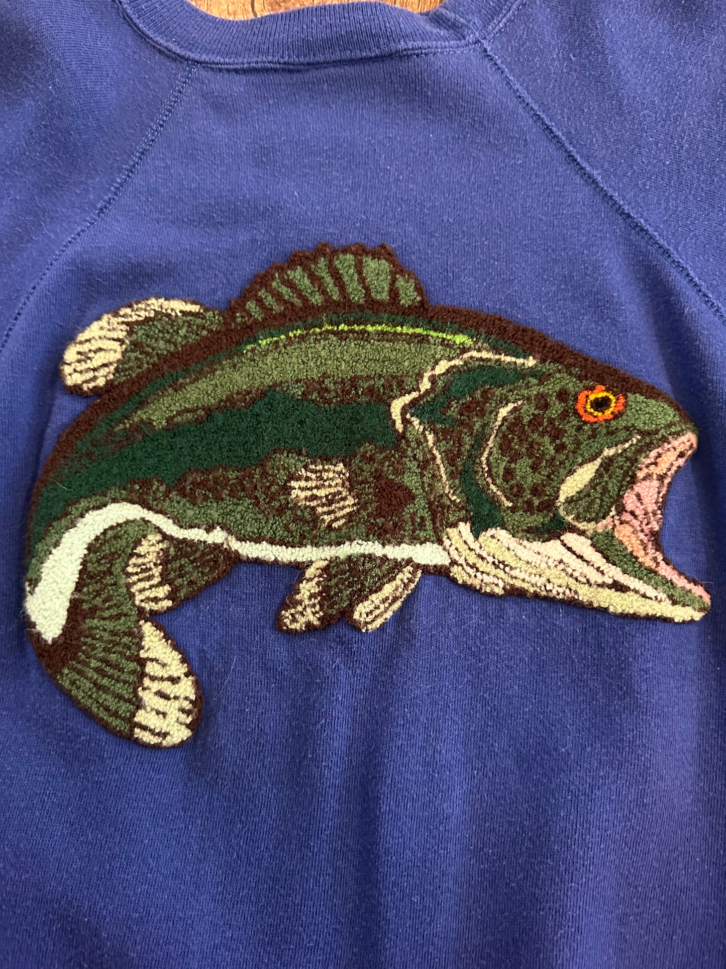 Vintage Bassett Walker Crewneck (L) Bass on Back - Blue