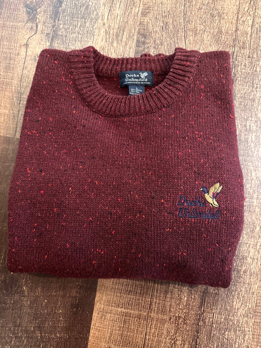 VTG Ducks Unlimited Sweater (L) Embroidered Logo - Maroon