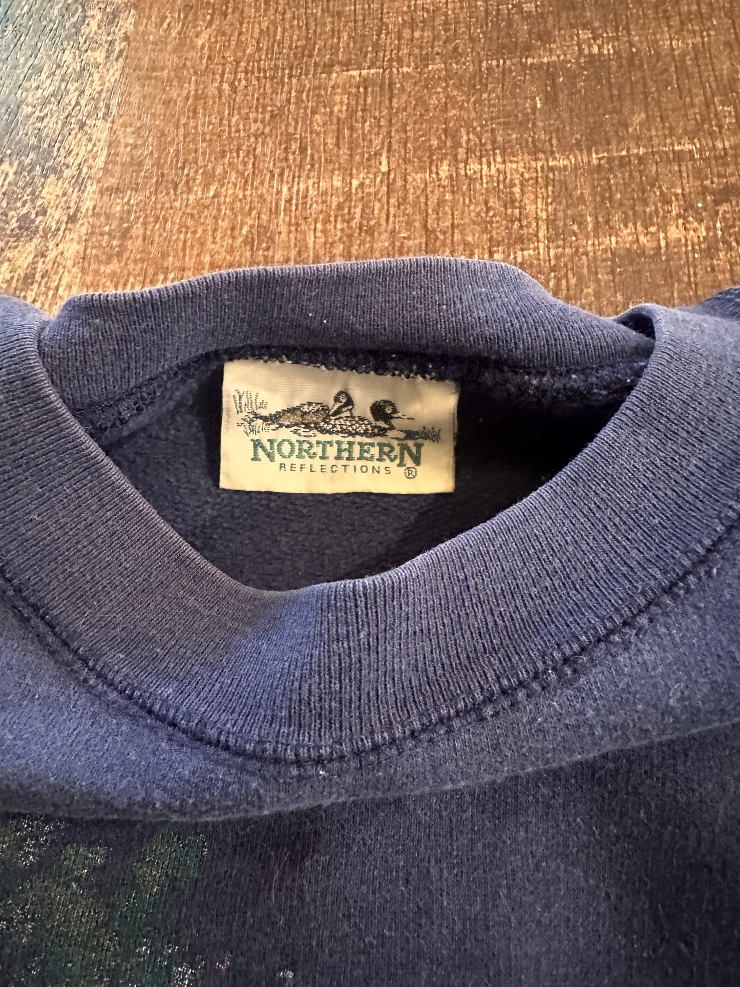 VTG Northern Reflections Crewneck (M/L) Loon Scene at Night