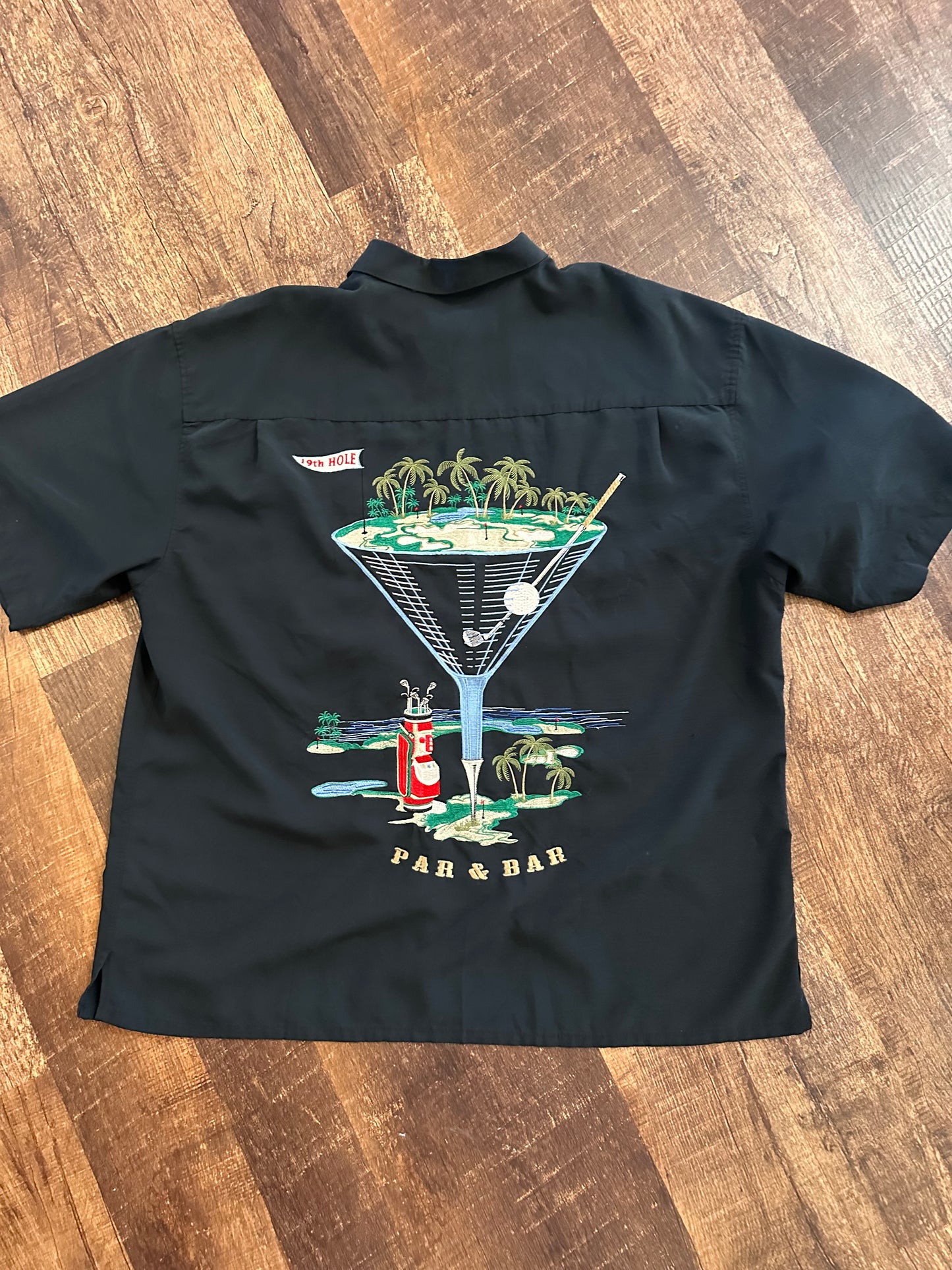 Bamboo Cay Button Down T (XXL) “Par & Bar” - Black