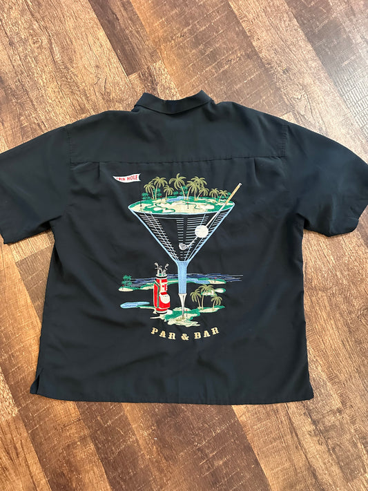 Bamboo Cay Button Down T (XXL) “Par & Bar” - Black