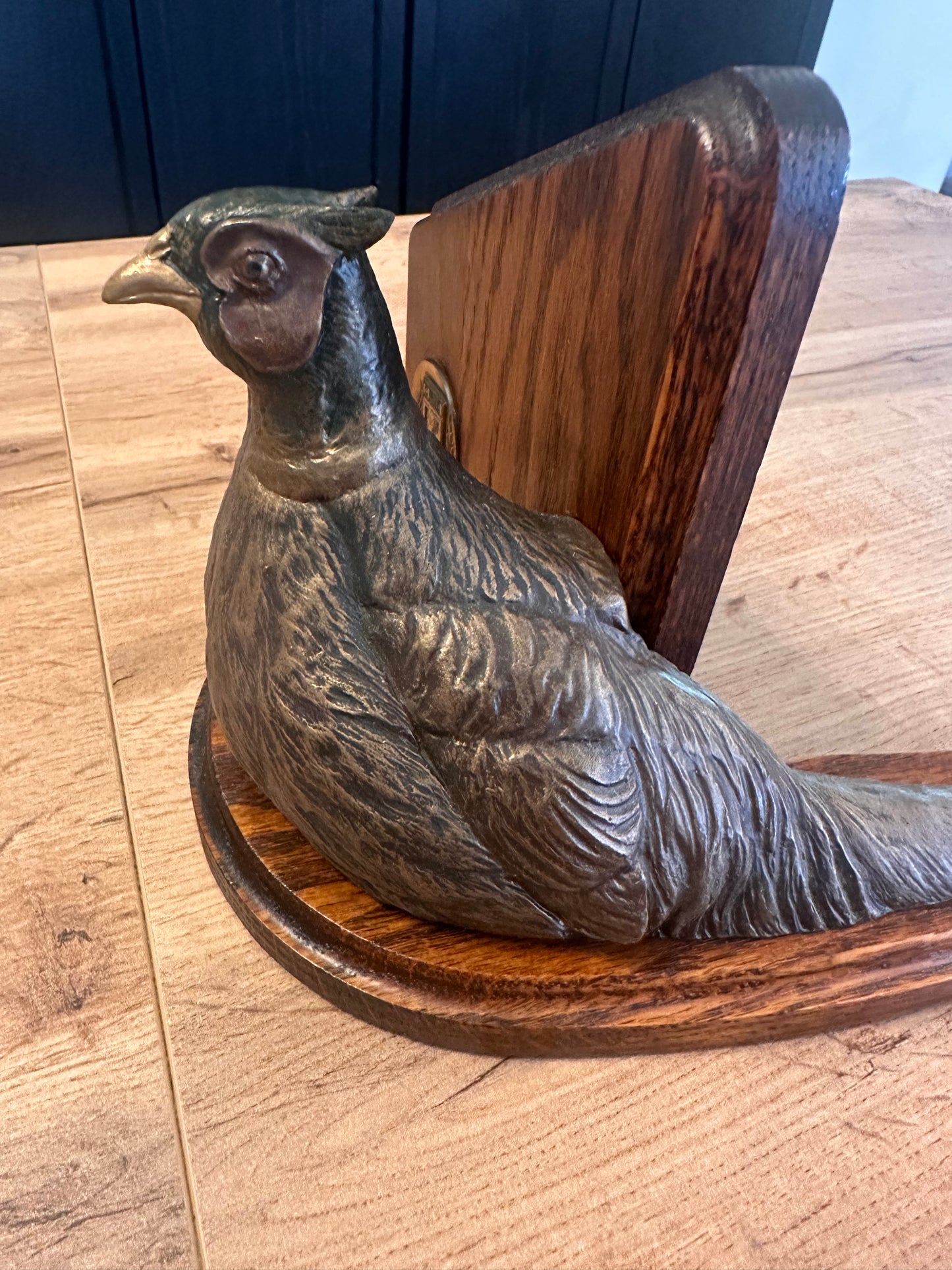 Vintage Rare Ducks Unlimited Bronze Toned Pheasant Bookends