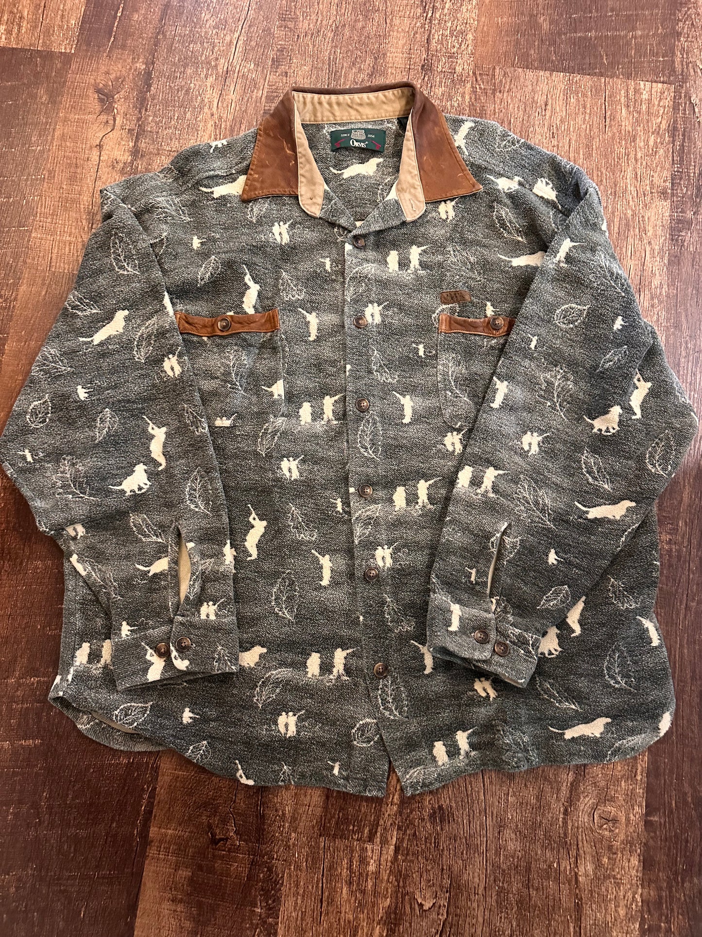 Vintage Orvis Flannel / Chamois (L) Bird Hunting Scenes