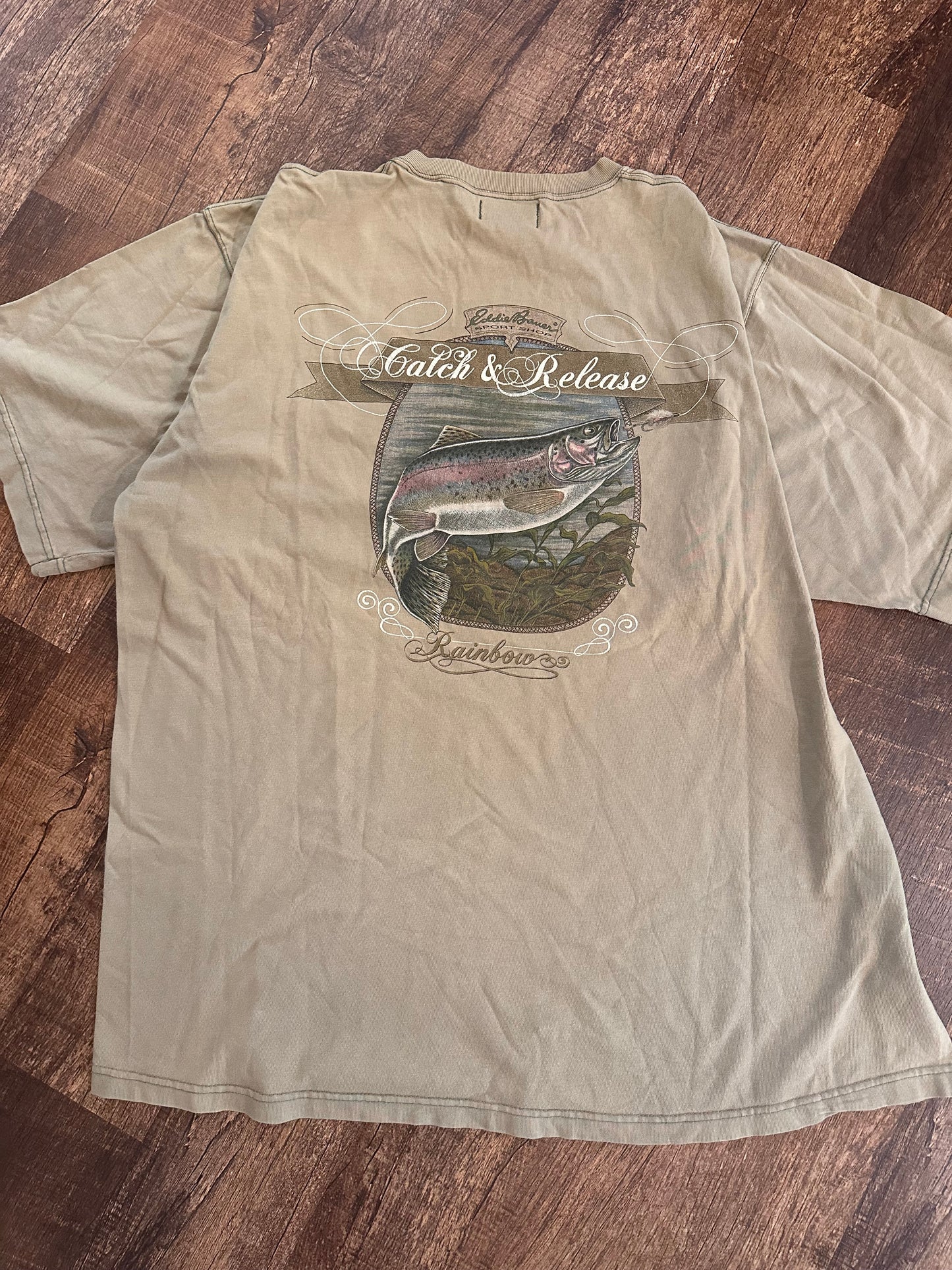 Vintage Eddie Bauer Catch & Release Pocket T-Shirt (XL)