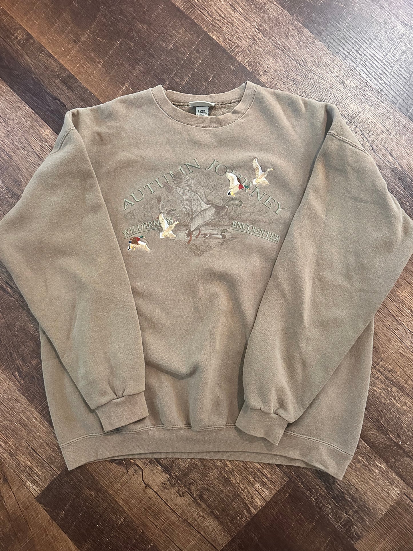 Vintage FieldMaster Crewneck (XL) Autumn Journey Embroidered Ducks