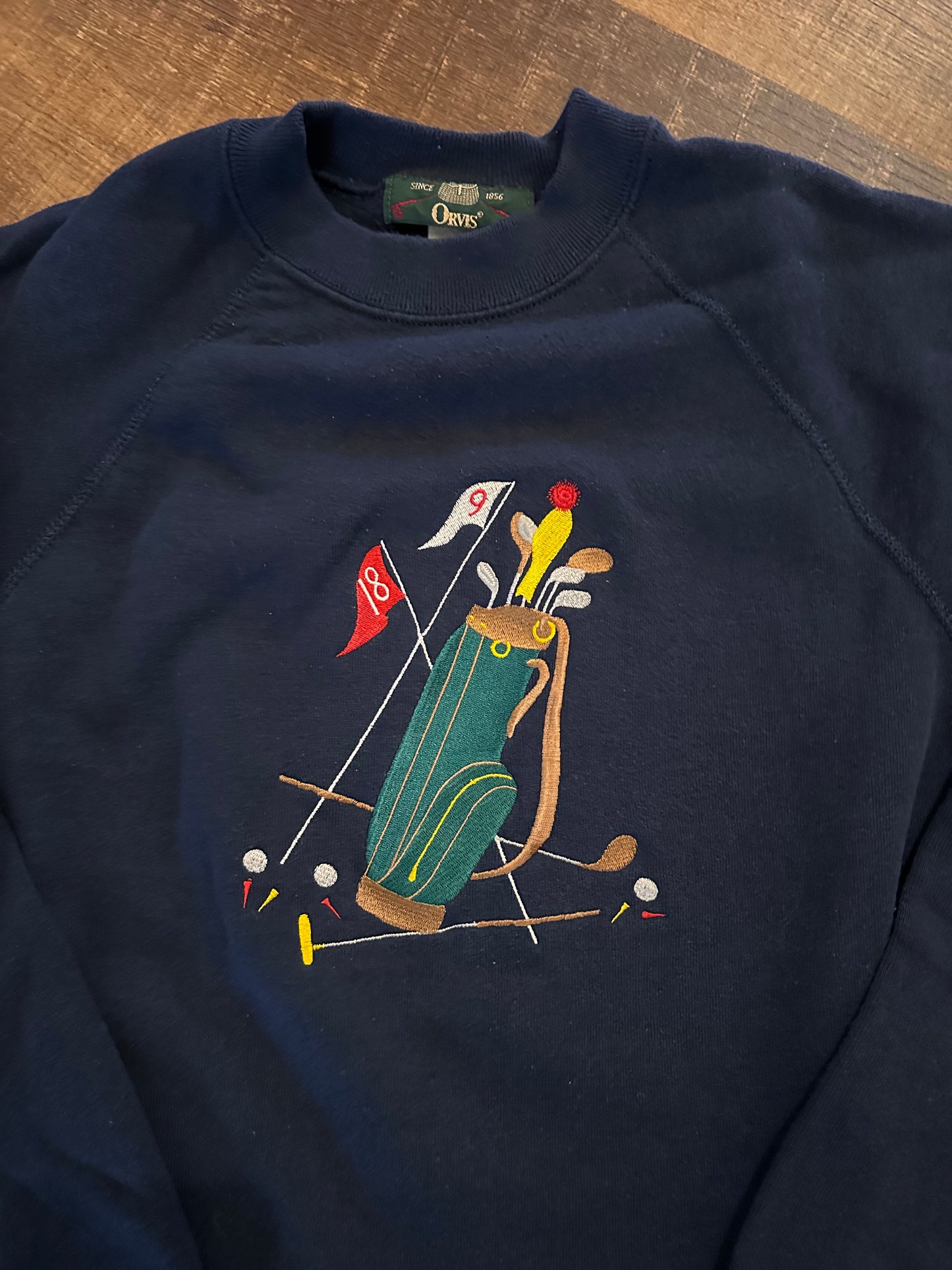 Vintage Orvis Crewneck (XXL) Embroidered Golf Clubs - Navy