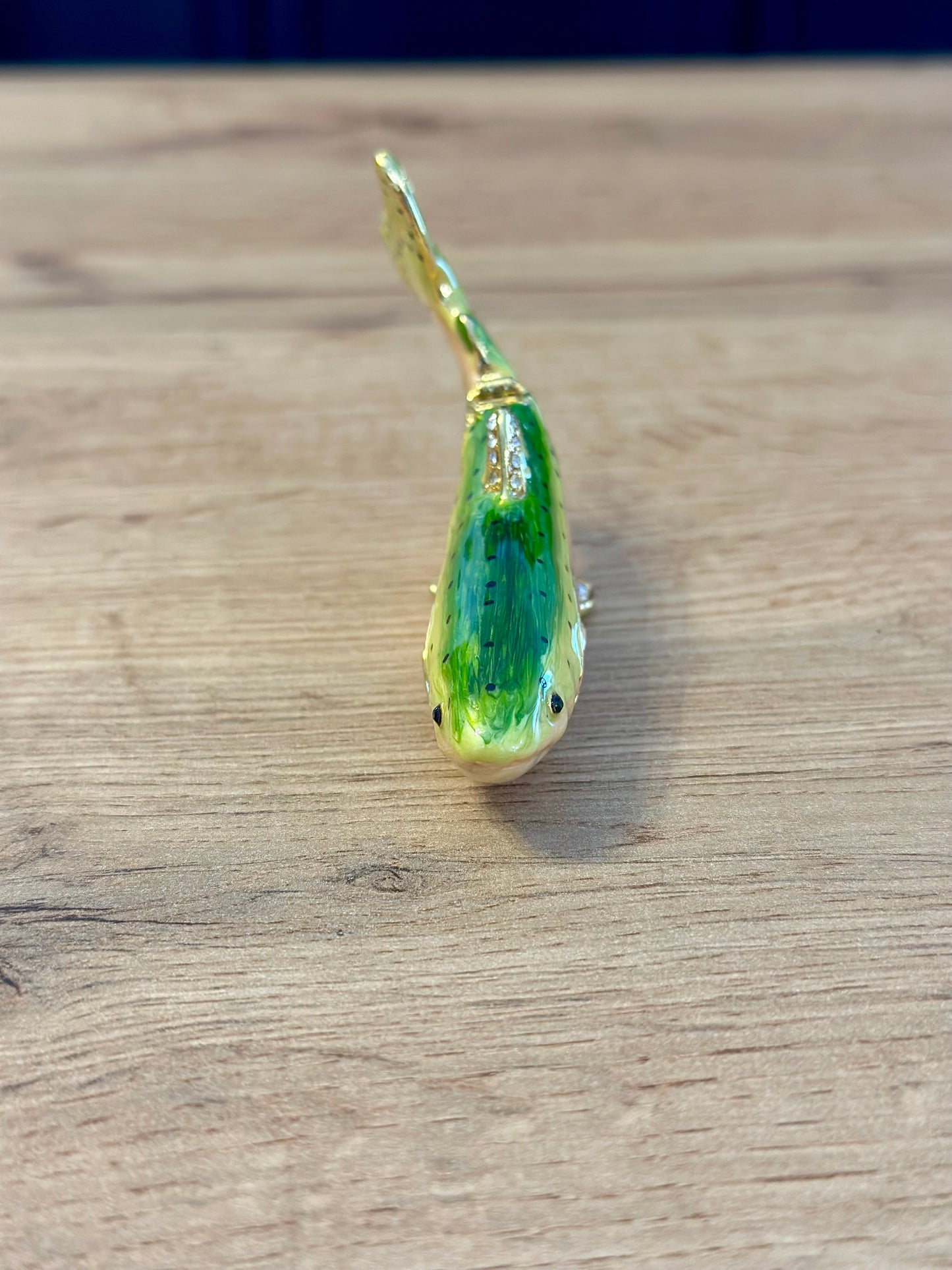 Vintage Rainbow Trout Jeweled Trinket Box