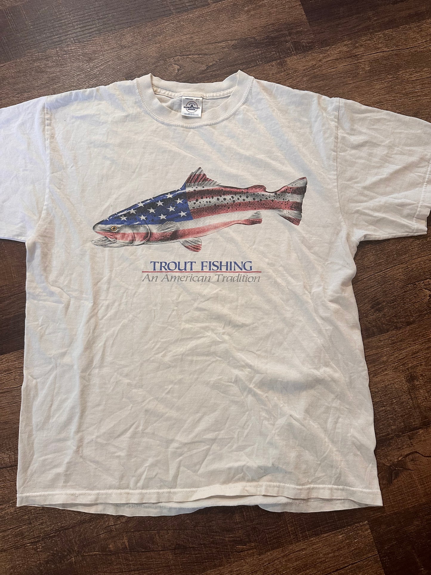 Vintage Delta Magnum Weight Tshirt (L) America Trout