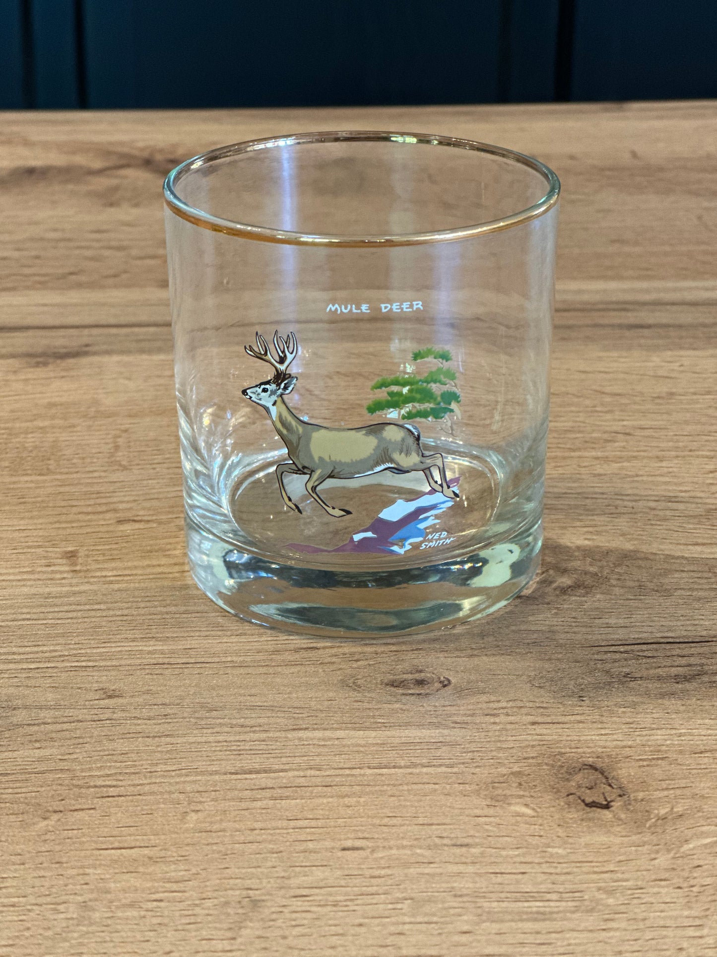Vintage 🥃 Rare Complete Set Ned Smith “Big Game” Whiskey Glasses (Set of 8) Mint Condition