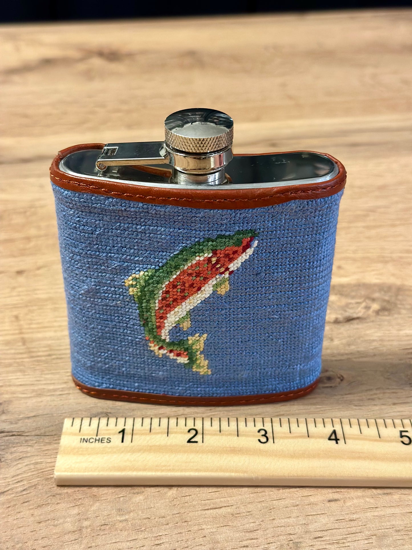 Smathers and Branson 6oz Needlepoint Flask - Trout & Fly