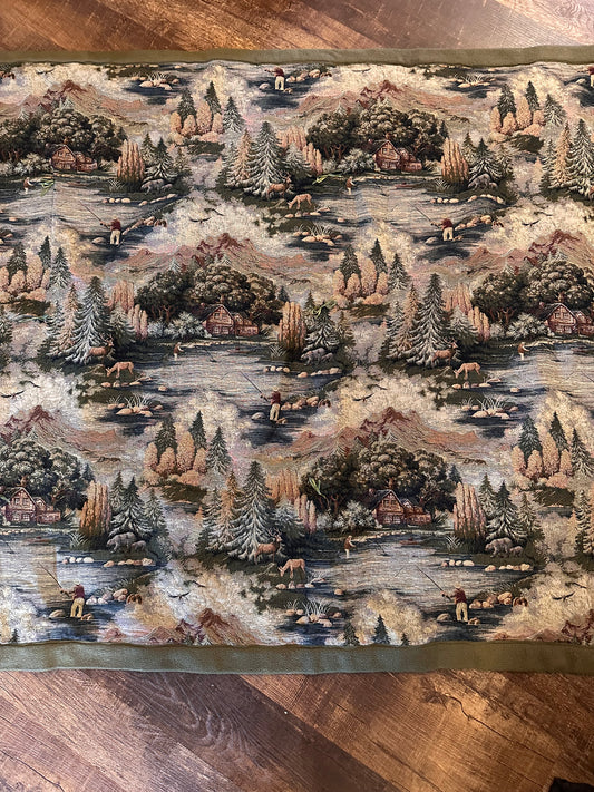 Vintage Outdoors Fisherman Tapestry Blanket