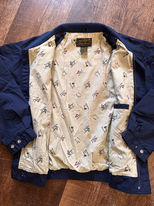 Vintage Eddie Bauer Bomber Jacket (XL) Fly Lining - Navy