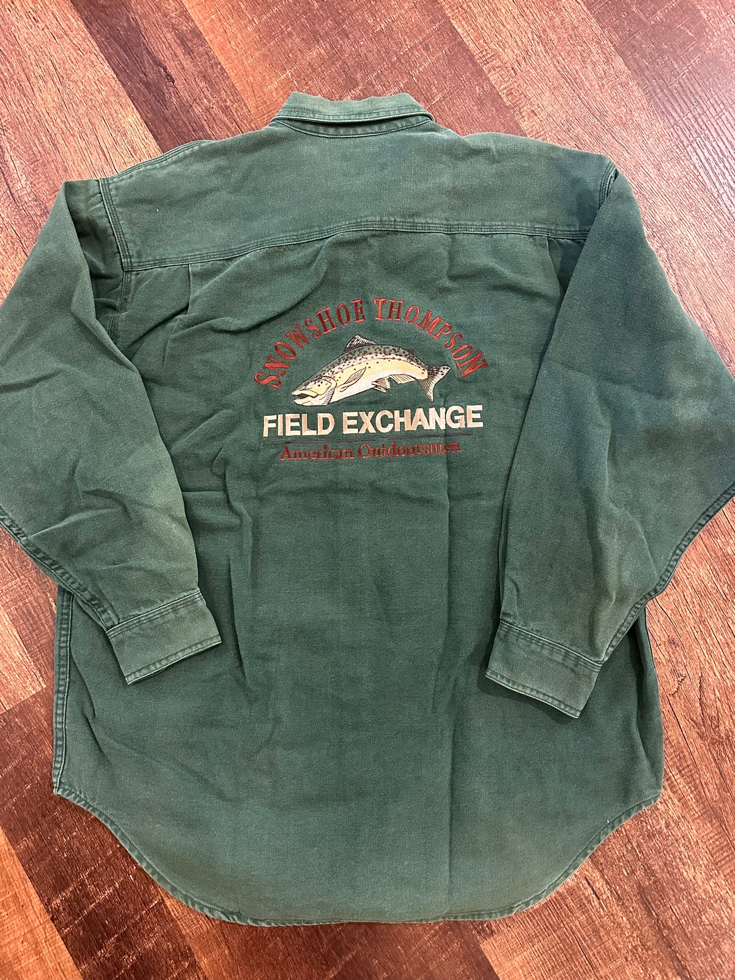 Vintage Snowshoe Thompson Button Down (L) Embroidered Field Exchange Trout