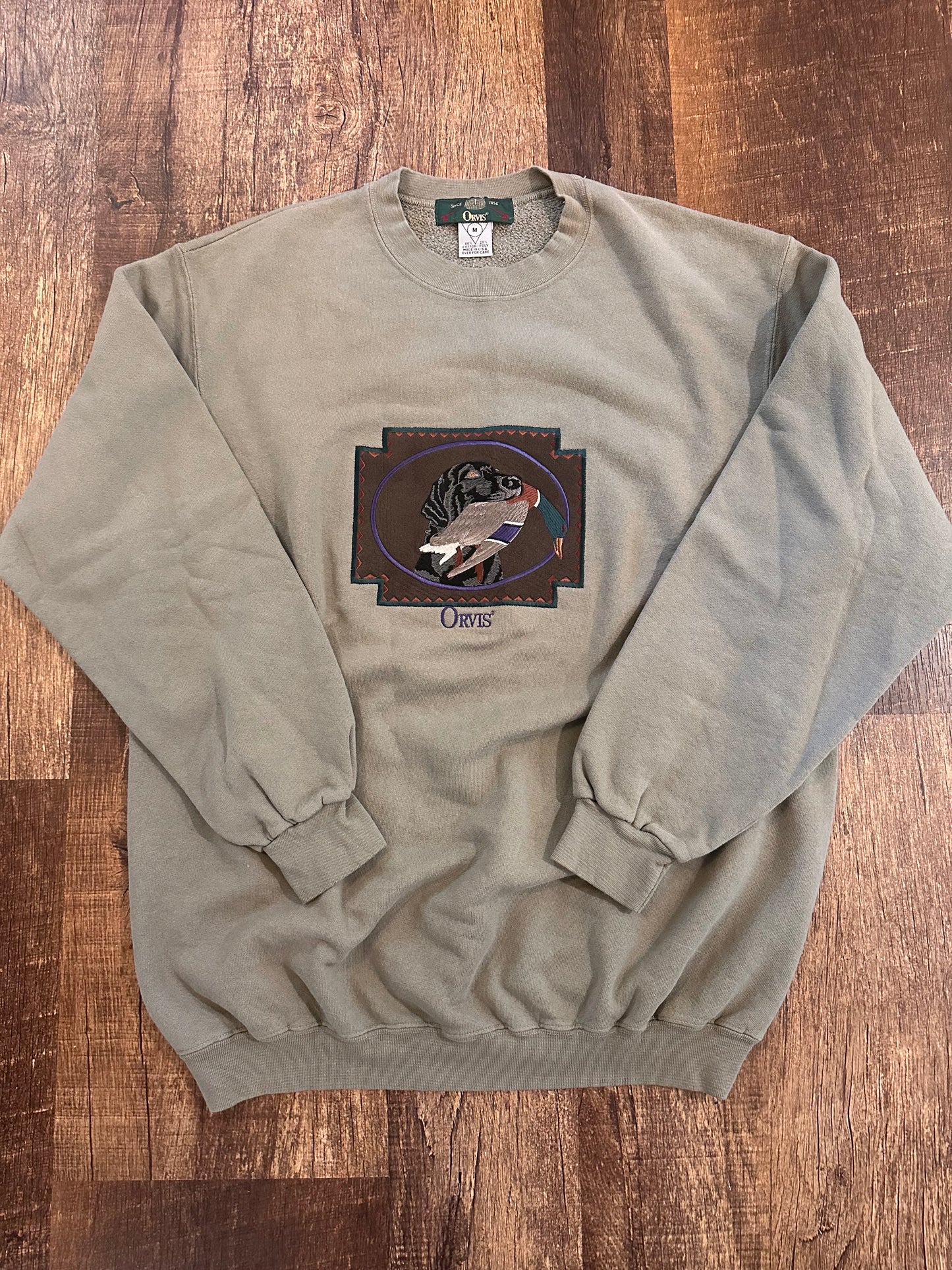 Vintage Orvis Crewneck (M) Embroidered Lab Duck