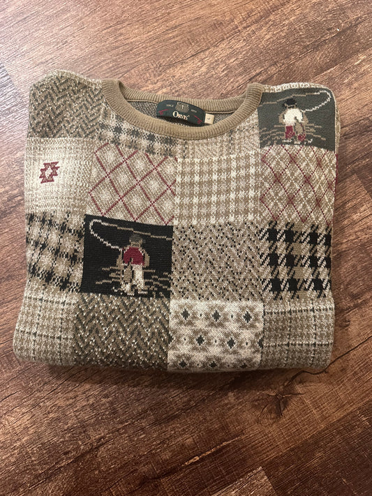 Vintage Orvis Fly Fisherman Motif Sweater (L)