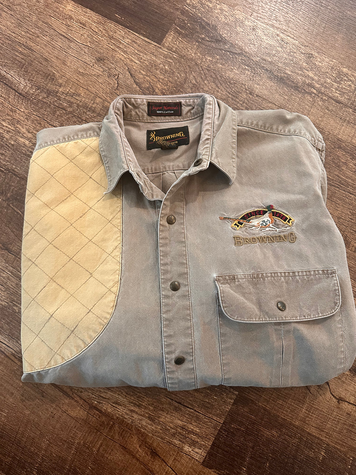 Vintage Browning Shooting Shirt (L) Embroidered Pheasant
