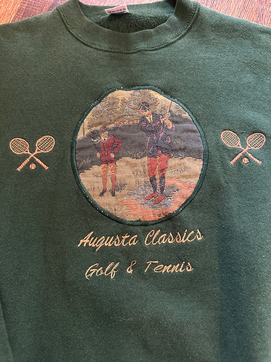 Vintage Augusta Classics Golf and Tennis (XXL) Tapestry - Green