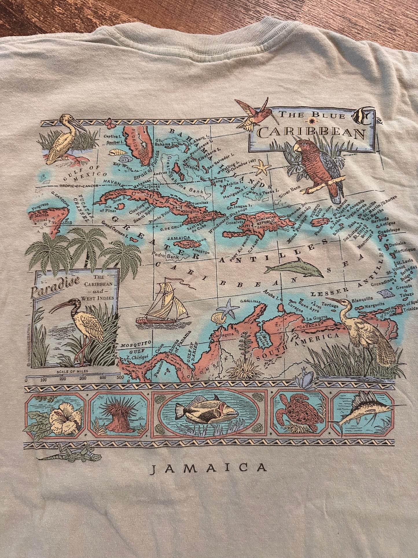 Vintage Harborside Graphics T-Shirt (L) Jamaica