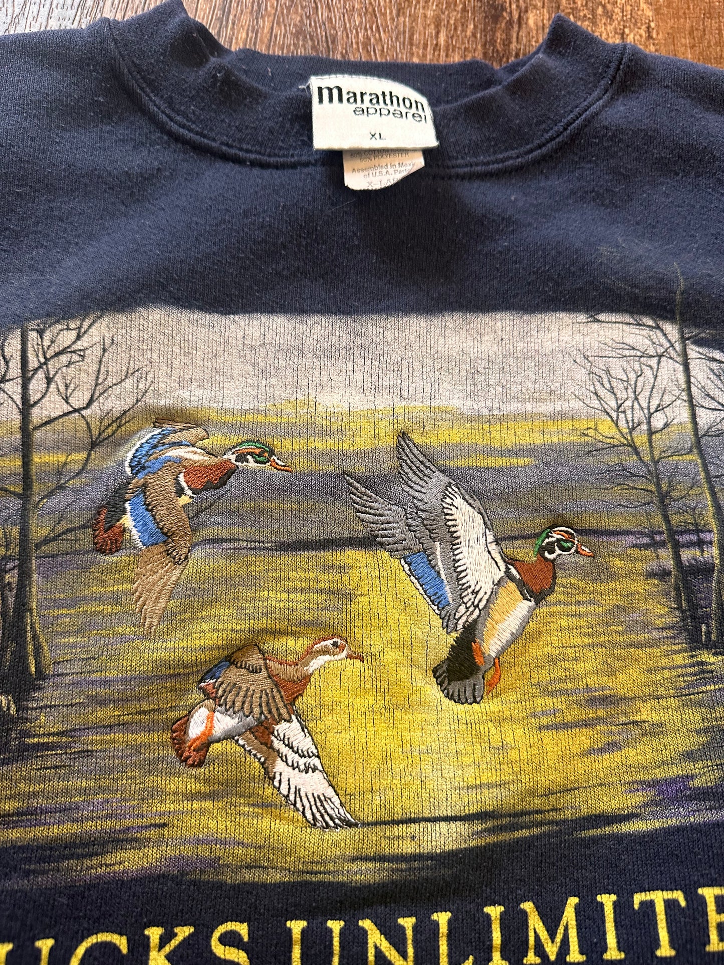 Vintage Ducks Unlimited Crewneck (XL) Embroidered Ducks