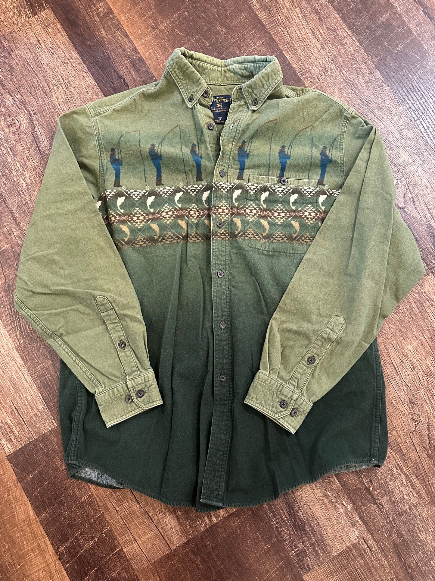 Vintage Woolrich Flannel (XL) Fly Fishermen