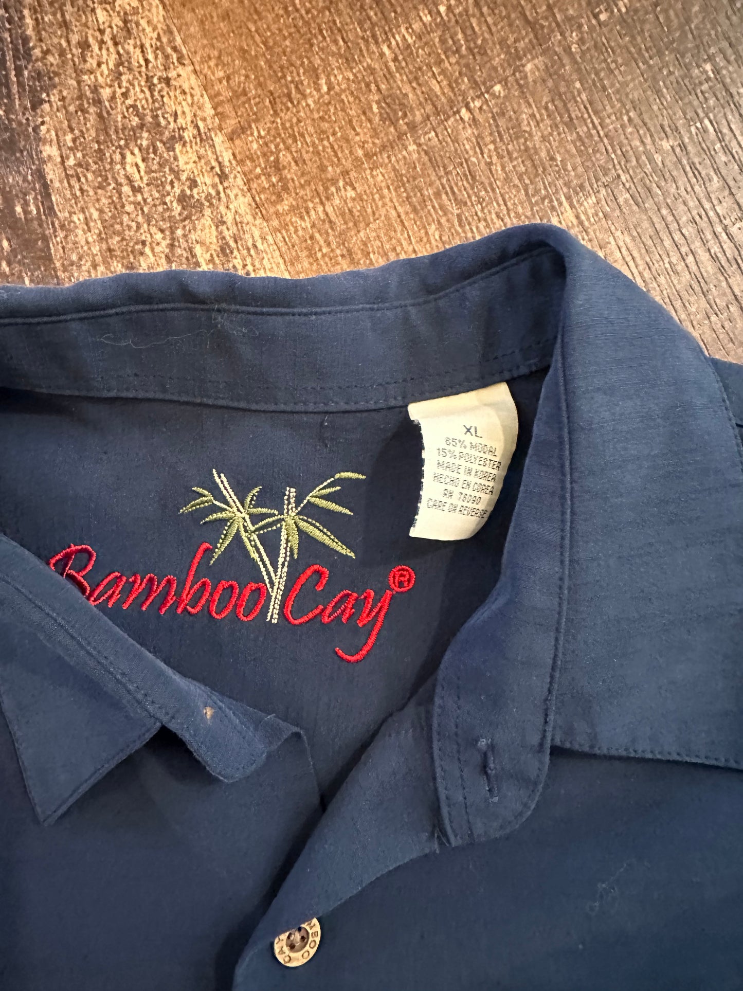 Bamboo Cay Button Down T (XL) “Captains Flight” - Navy