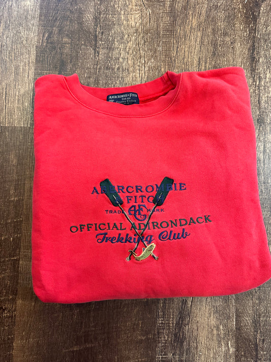 Vintage Abercrombie & Fitch Crewneck (XL) Trekking Club Trout - Red