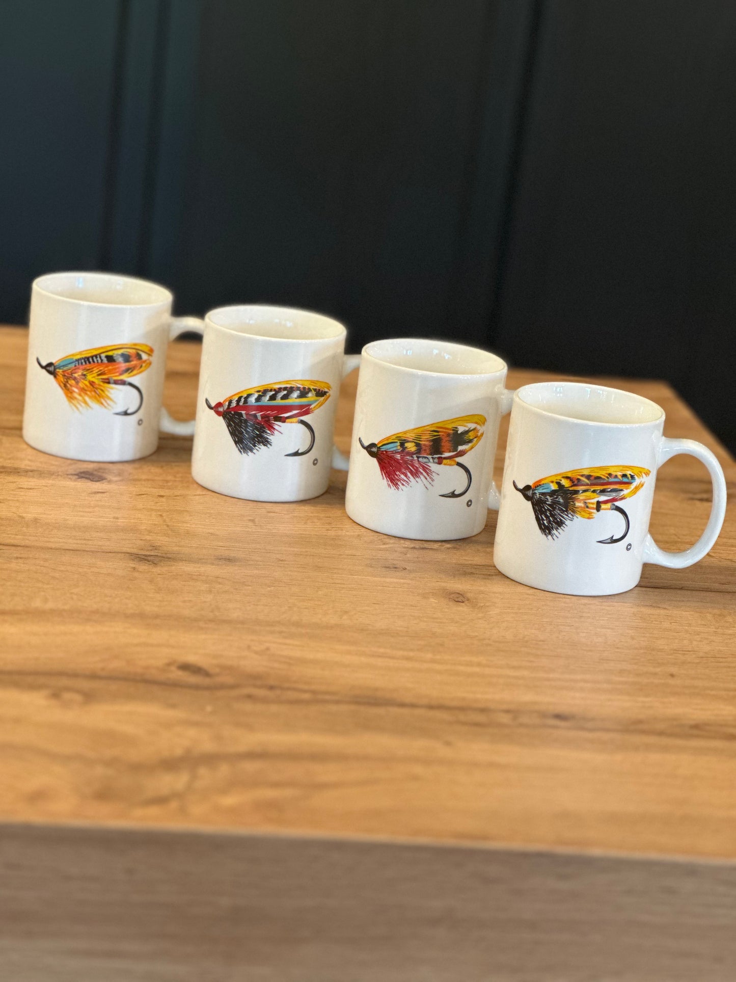 Vintage Winnie Staniford Fly Lure Mug Set (4)
