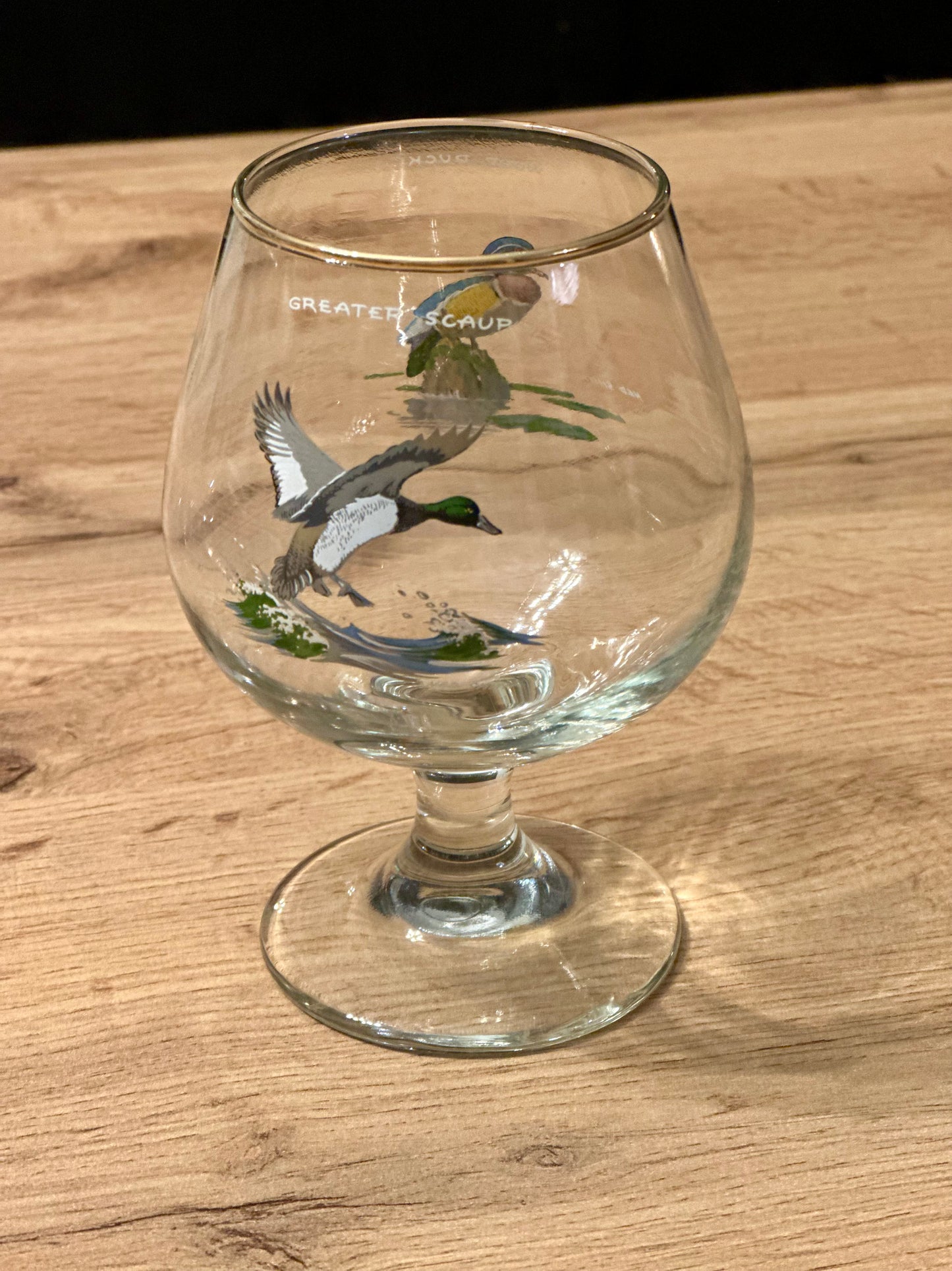 Vintage Rare Ned Smith Snifters (4) and Decanter - Waterfowl Edition