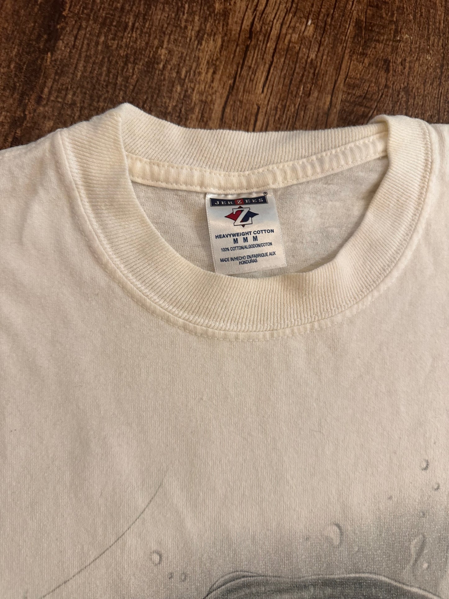Vintage Jerzees Tshirt (M) Bass Fishing America - White