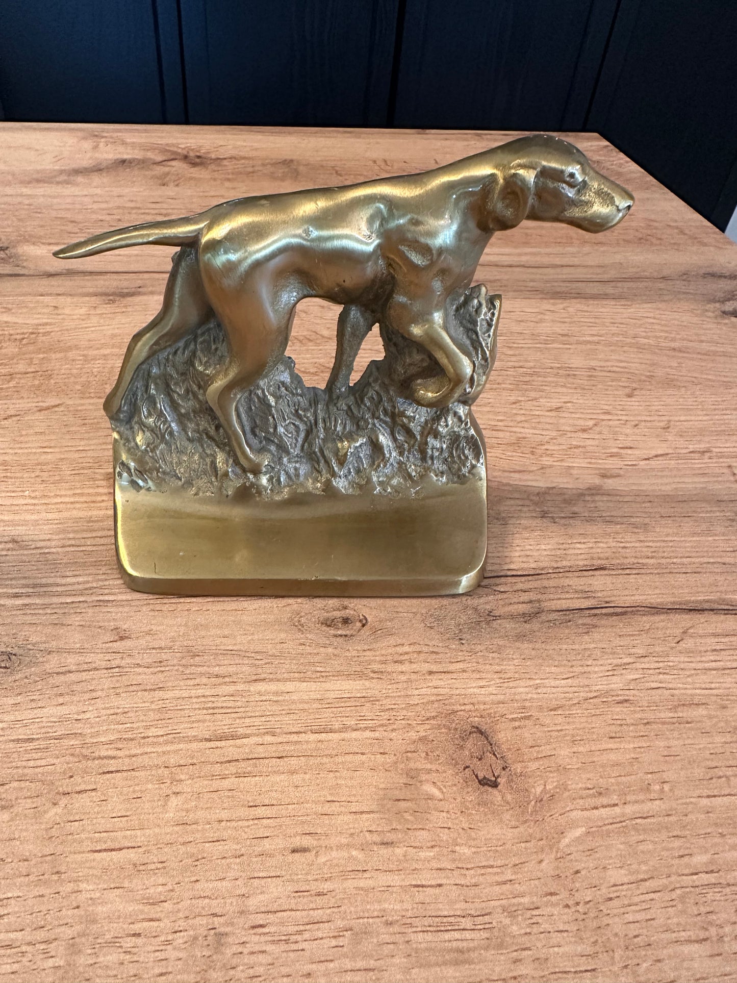 Vintage Heavy Brass Pointer Bird Dog Bookends