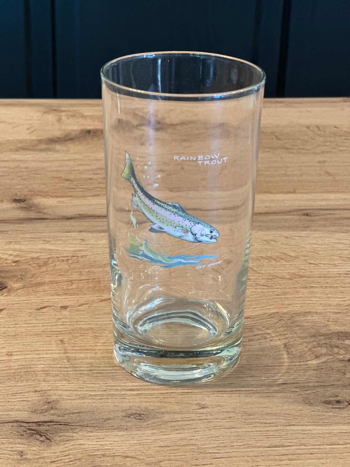 Vintage Ned Smith Highball Glasses (Set of 6) Trout Fish Series