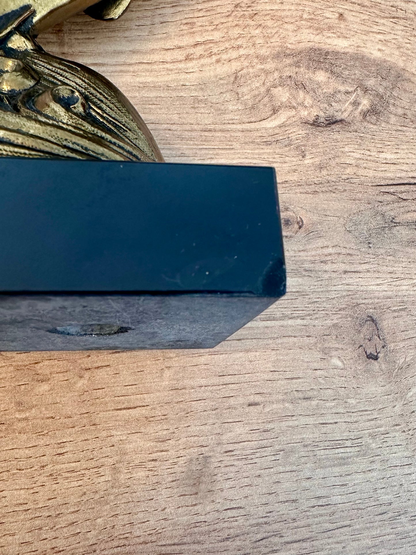 Vintage Metal Gold and Onyx Trout Bookends