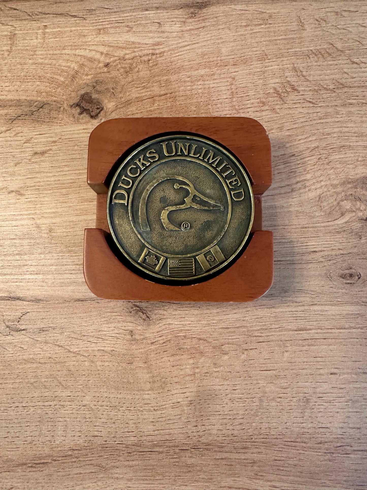 Vintage Ducks Unlimited Heavy Brass Coasters