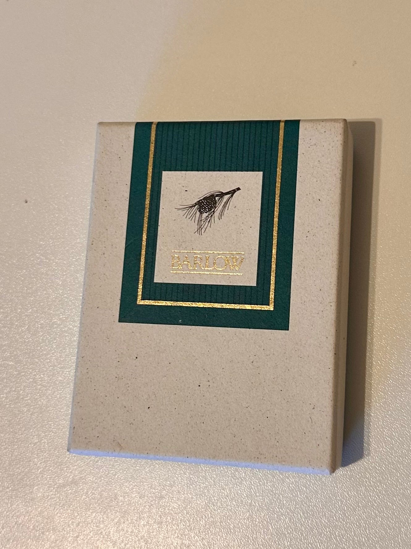 Vintage Barlow Keychain Pocket Knife Featuring Gold Tone Fly Fisherman Scene and Fly Lure (New in Box)