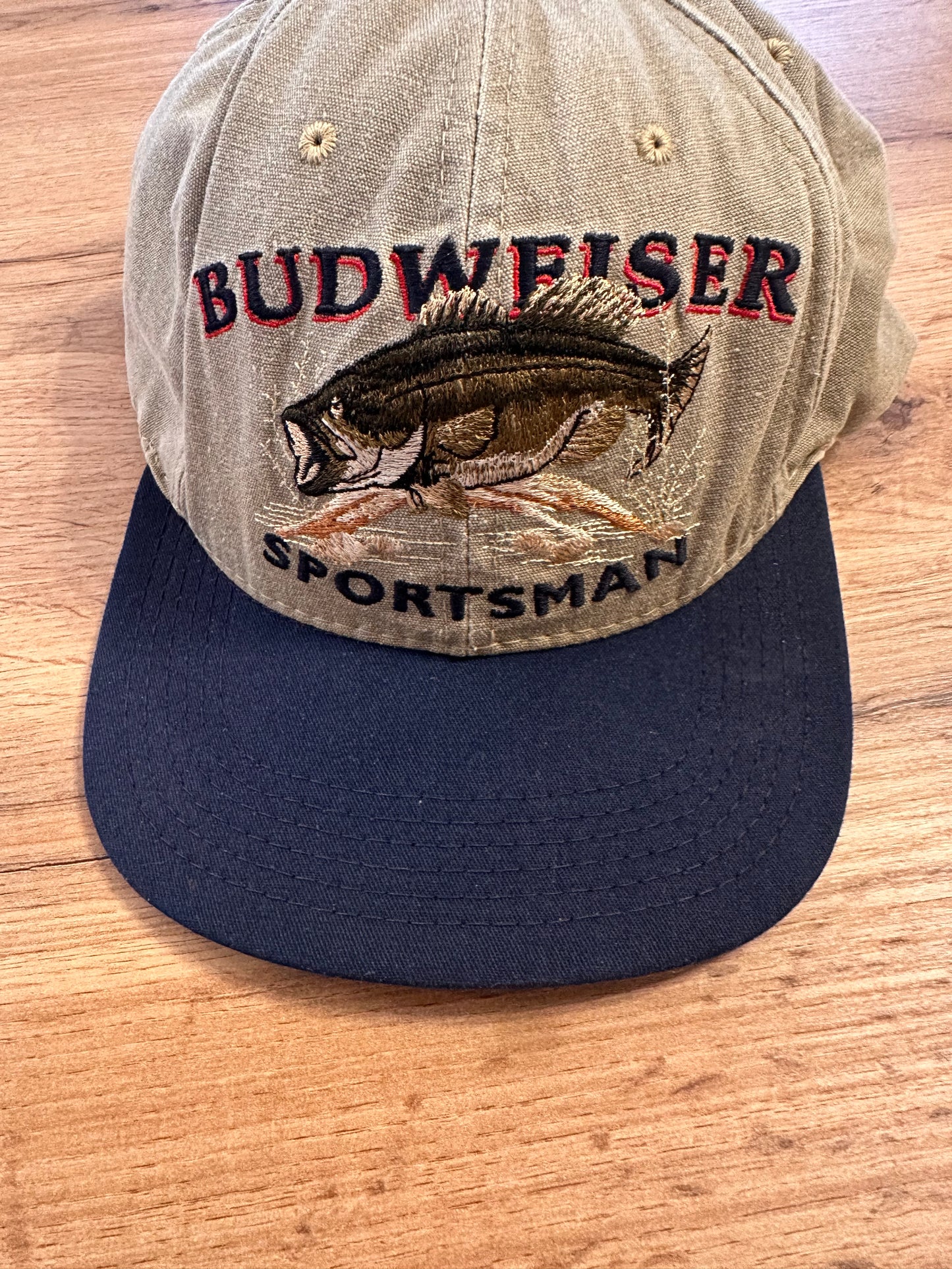 Vintage Budweiser Sportsman Bass Fishing SnapBack Hat