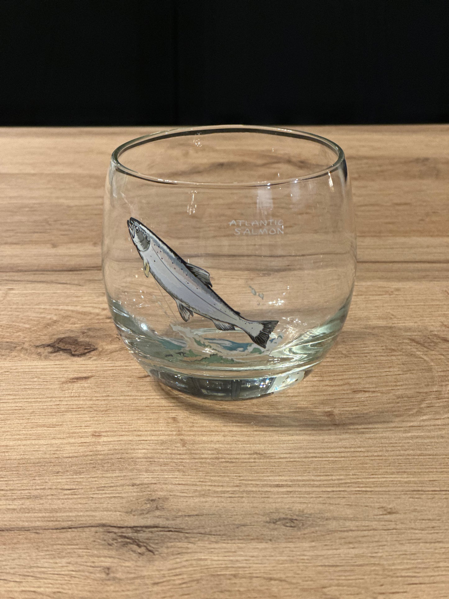 Vintage Ned Smith Trout Series Lowball Whiskey Glasses (Set of 7+1)