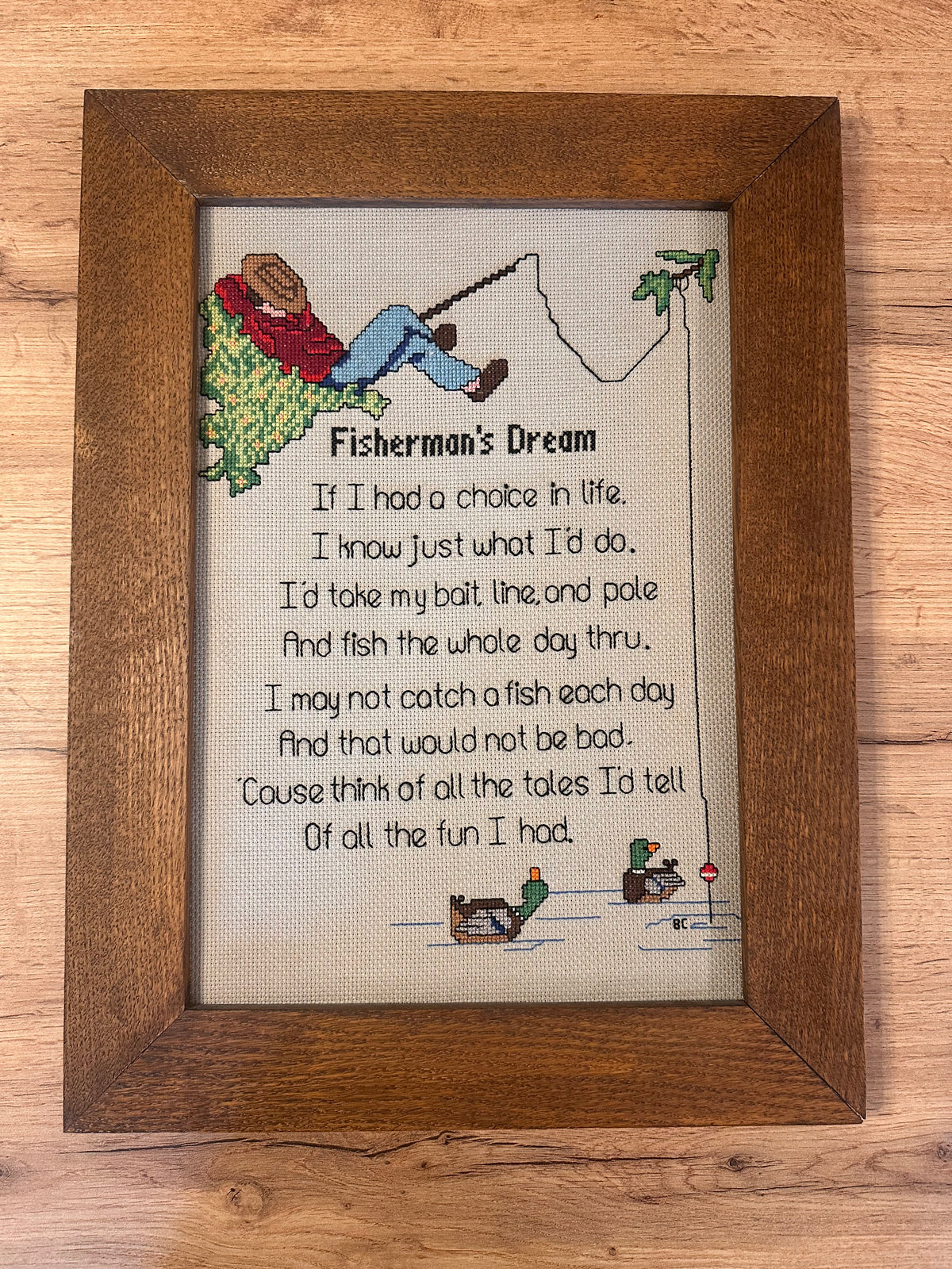 Large Vintage Fisherman’s Dream Frame 18.5”x14”