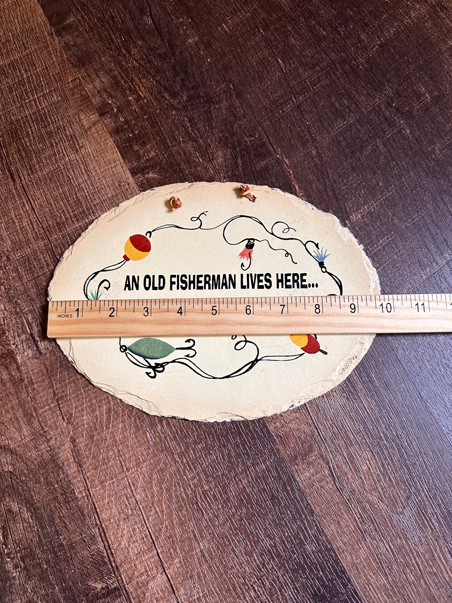Vintage Wall Plaque - “An Old Fisherman Lives Here…”