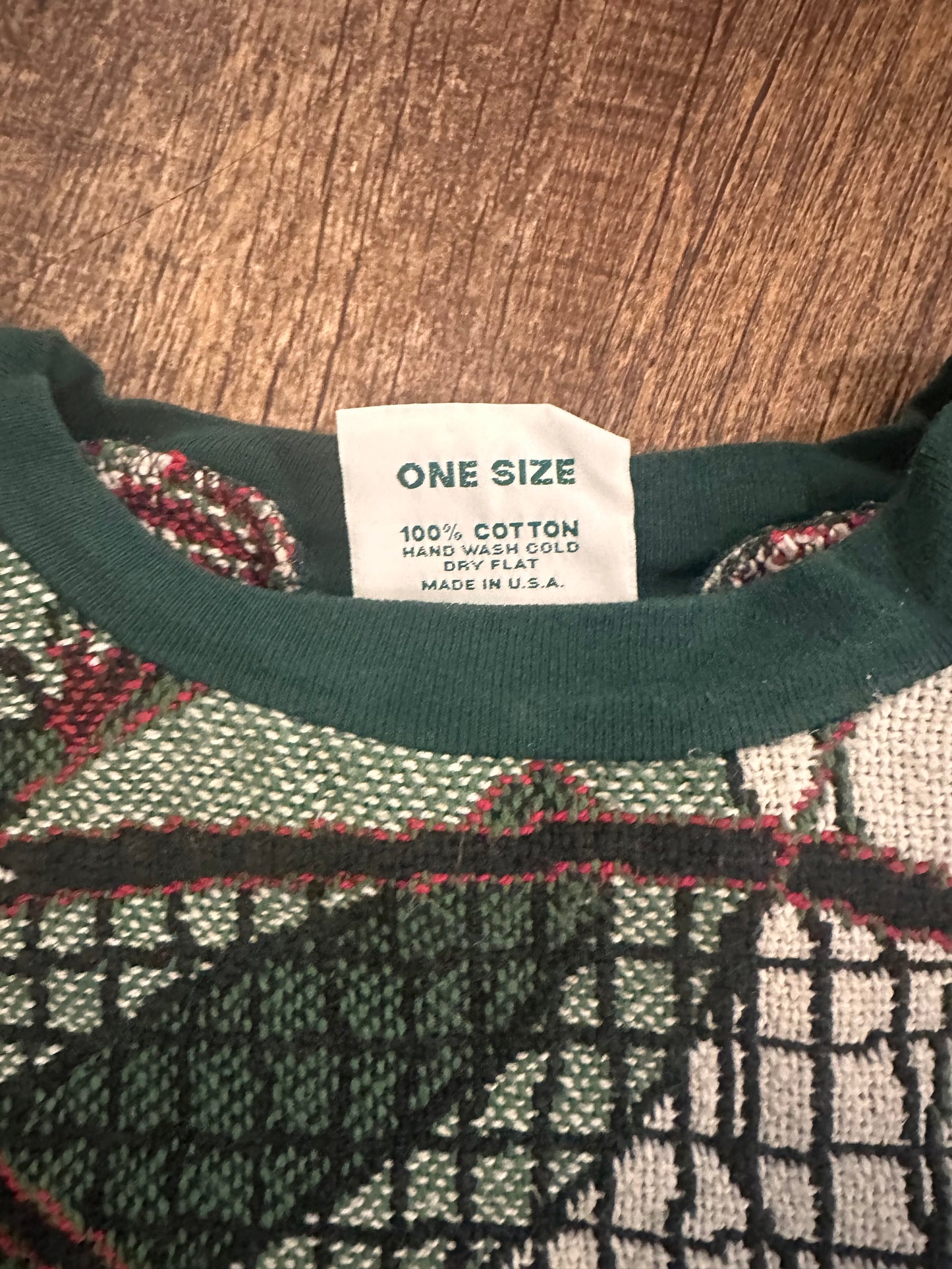 Vintage Sugar Street Tapestry Sweater (OS) Green Tipped