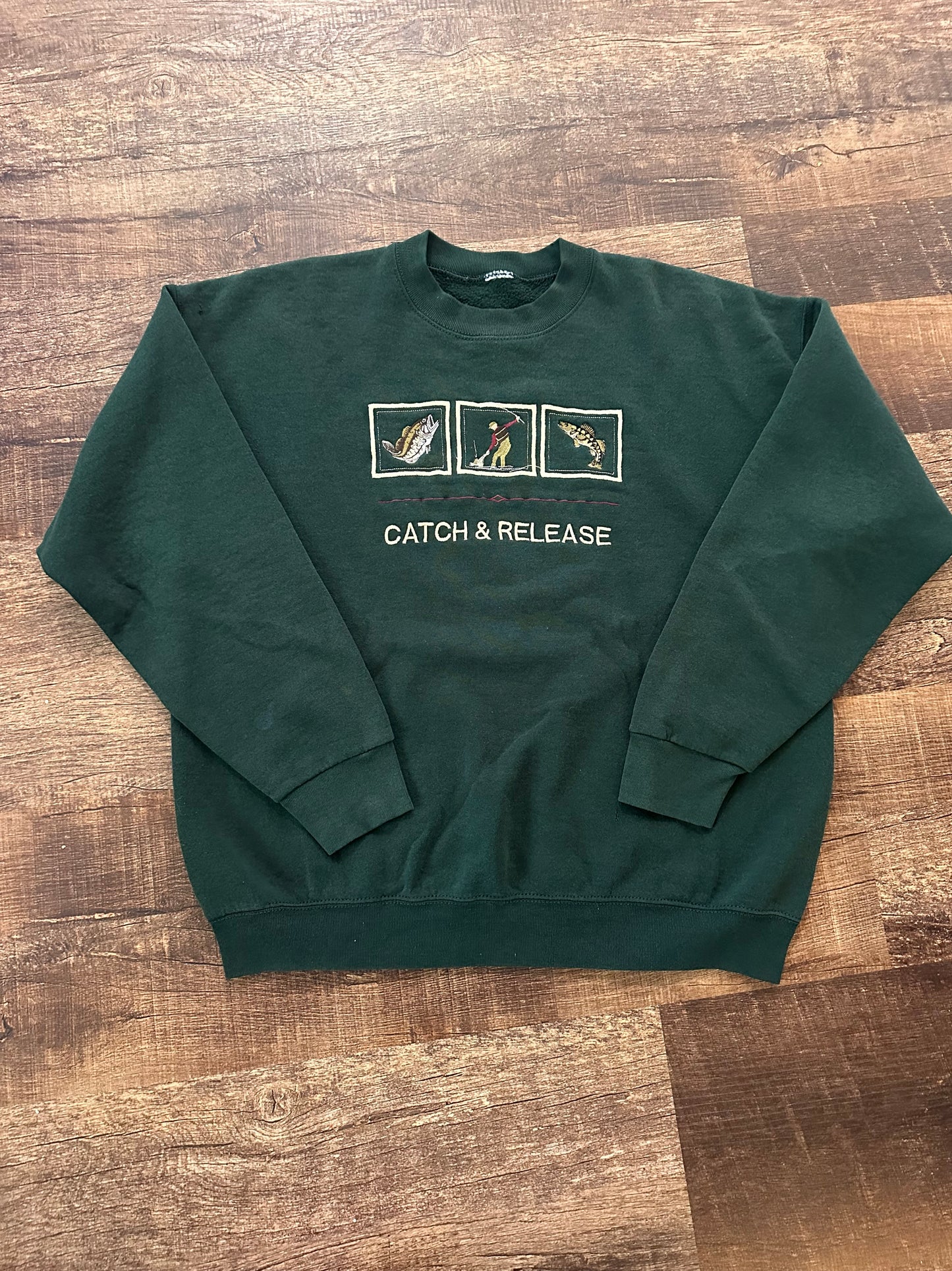 Vintage Catch & Release Crewneck (XL?) Green